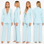 Elegante tweedelige blazerpak met stijlvolle uitstraling voor vrouwen