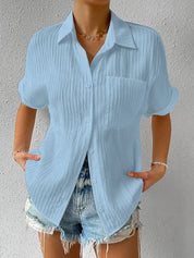 Korte mouwen Relaxed Fit Button-Down overhemd voor vrouwen