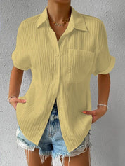 Korte mouwen Relaxed Fit Button-Down overhemd voor vrouwen