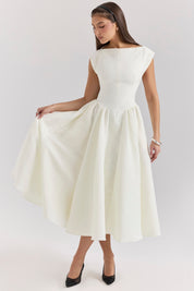 Midi jurk met elegante open rug voor vrouwen