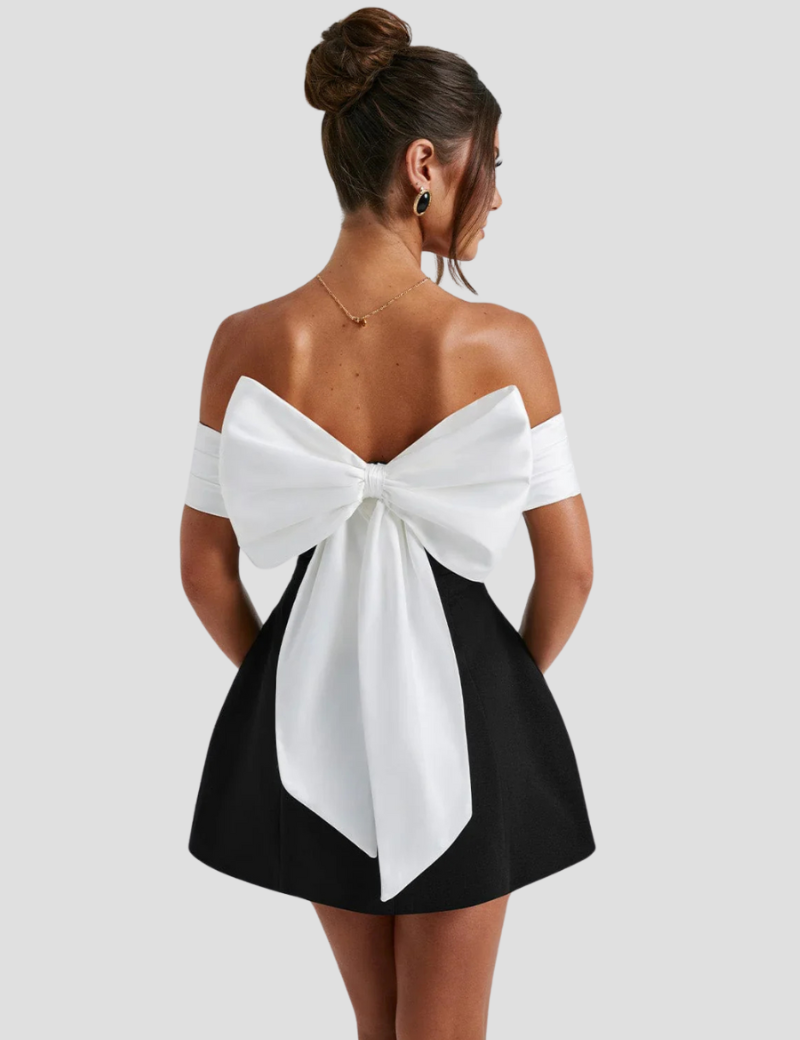 Anouk_Elegante_Zwart_Witte_Mini_Strik_Jurk_Voor_Dames_2.png