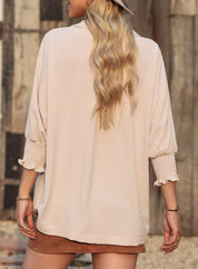Blouse met gesmokte mouwen en soepel vallend ontwerp voor vrouwen