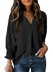 T-Shirt met 3/4 mouwen van zachte stof voor vrouwen
