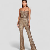 Jumpsuit met pailletten in glamoureuze stijl voor vrouwen