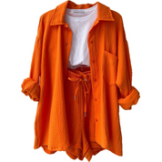 Korte zomerset met luchtige stof voor vrouwen