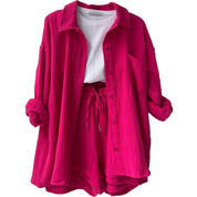 Korte zomerset met luchtige stof voor vrouwen